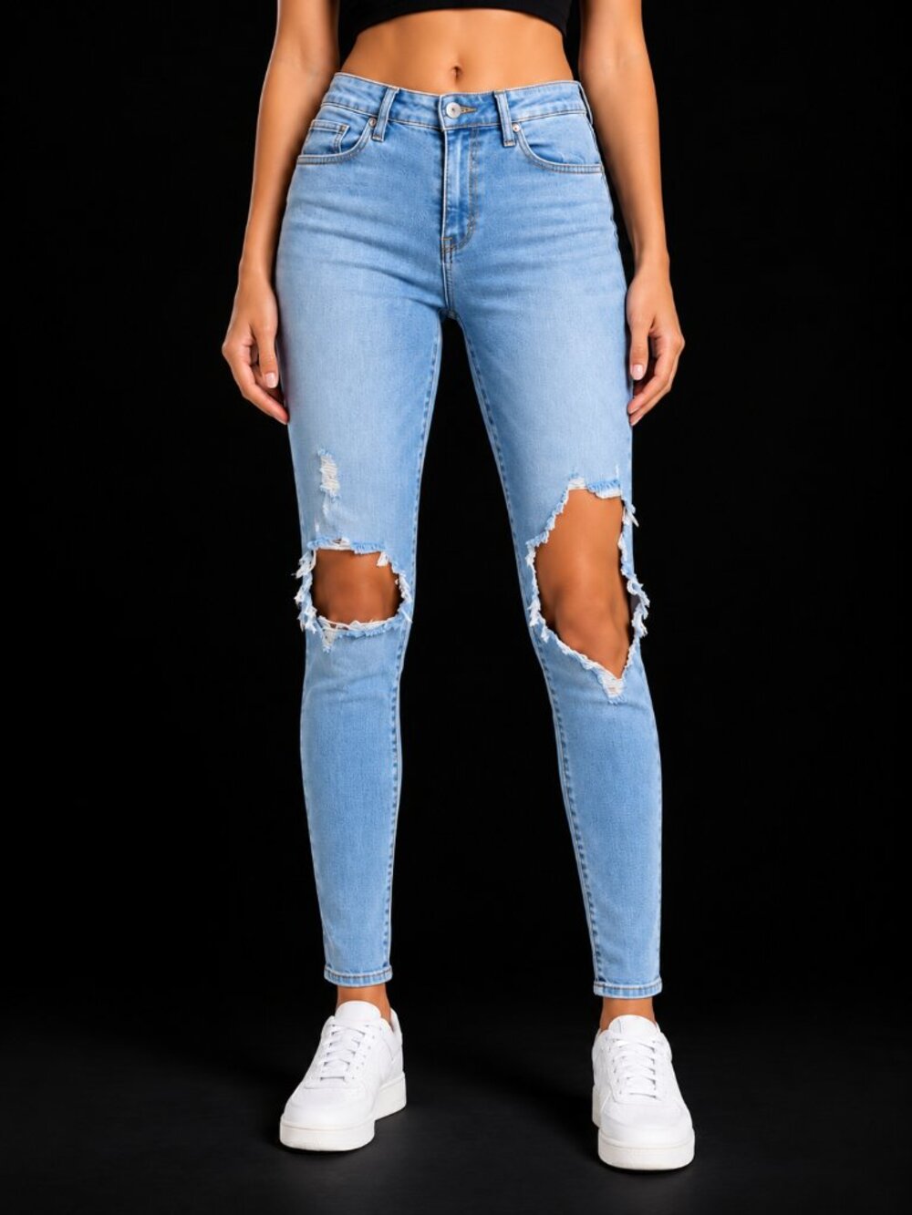 Levi’s Women’s High Rise Skinny Ankle Light Wash Distressed Jeans, 27"